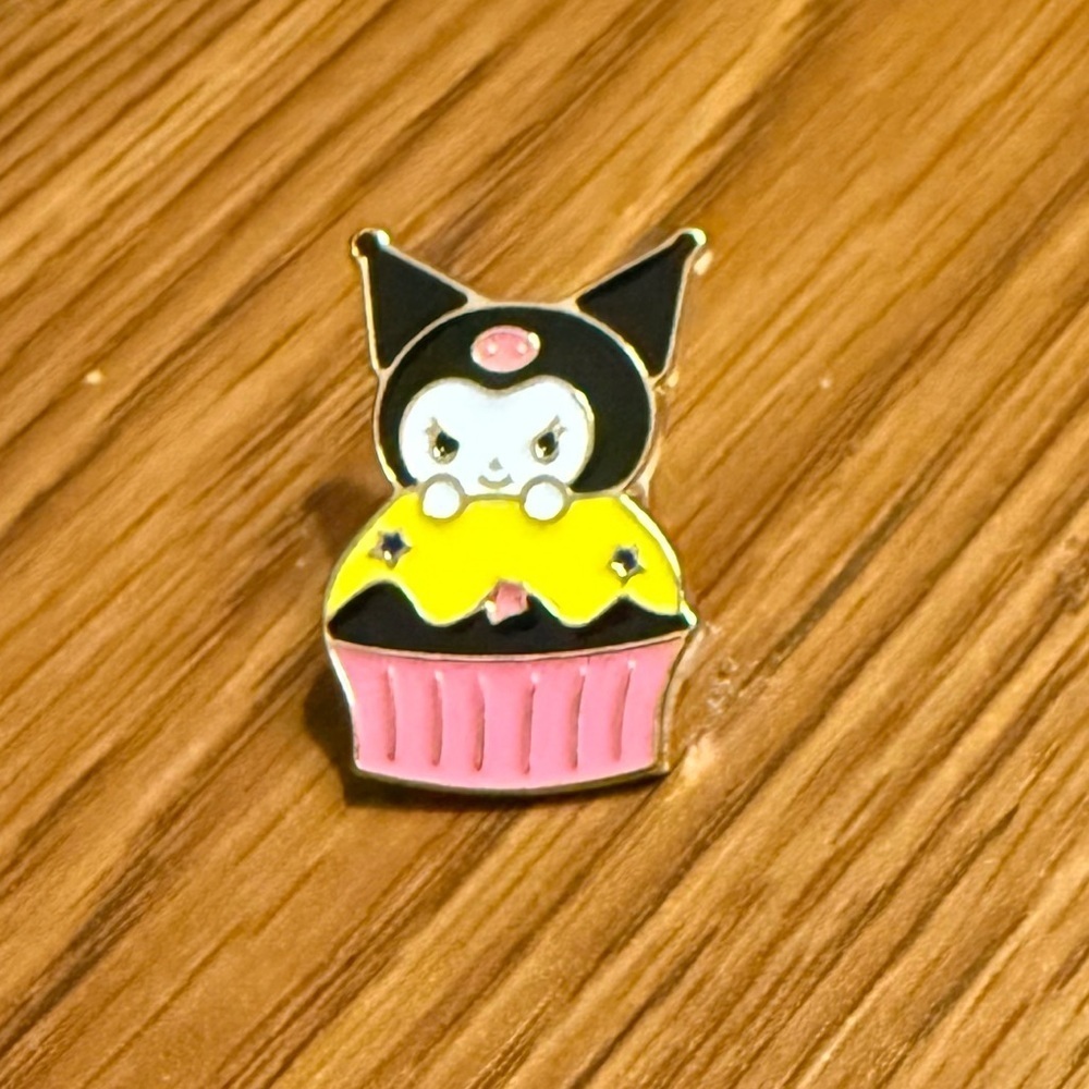 Women’s Jewelry Fashion Fun Cute Kuromi with Cupcake Enamel Pin Brooch - Picture 2 of 3